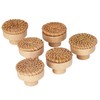 6pcs Round Drawer Knobs Wood Rattan Woven Handmade Drawer Pulls