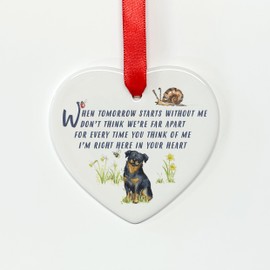 Image Industry Rottweiler When Tomorrow Starts Ceramic Heart - Dog Memorial - Memorial Gift - Hanging Decoration