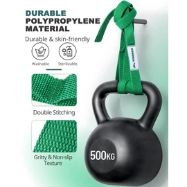 Trideer Stretching Strap with Loops & Leg Lifter, Non-Elastic PT-Style Physical Therapy Strap for Knee Replacement Rehab, Hamstring, Calf & Back Stretcher Mobility, Hip, Shoulder & Yoga