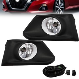 Fog Lights Compatible With 2019 2020 2021 2022 Nissan Altima Front Bumper Lights Assembly Clear Lens with Harness and Switch Left Driver and Right Passenger Side