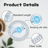 3Pcs Protractor Set, Protractor 360, 360 Protractor with Swing Arm