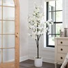 Nearly Natural 6ft. Artificial Cherry Blossom Tree with White Decorative
