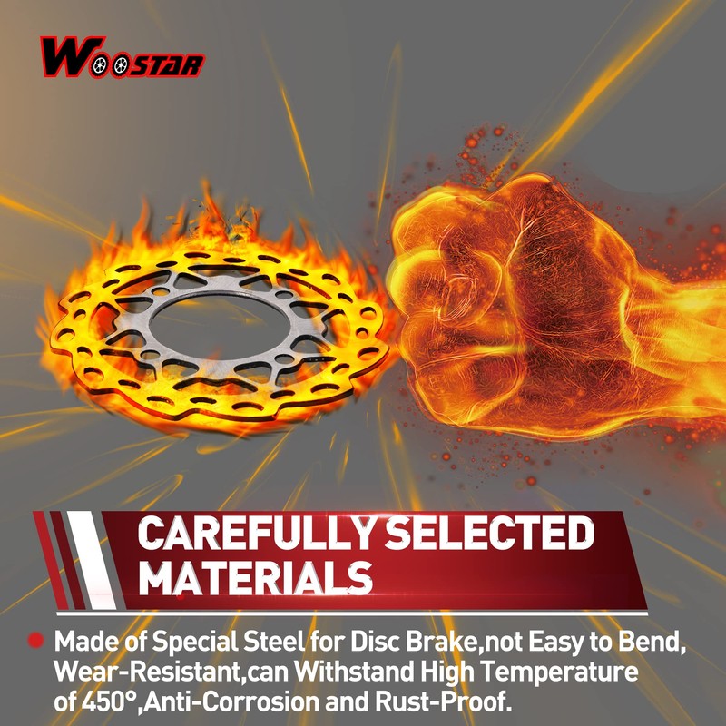 WOOSTAR 188mm Disc Brake Plate 4-Bolt Mounting Replacement for 110cc