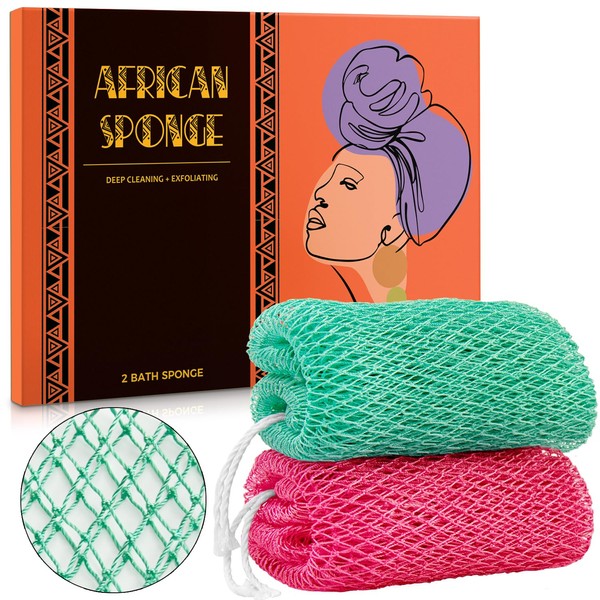 African Net Sponge Authentic - 2 Pieces Real African Exfoliating