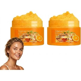 Exfoliante corporal para limpiar, suavizar e hidratar la piel seca. (2PCS) Exfoliante corporal suave de cúrcuma, hidrata la piel de mujeres y hombres, hidrata la piel seca y áspera.