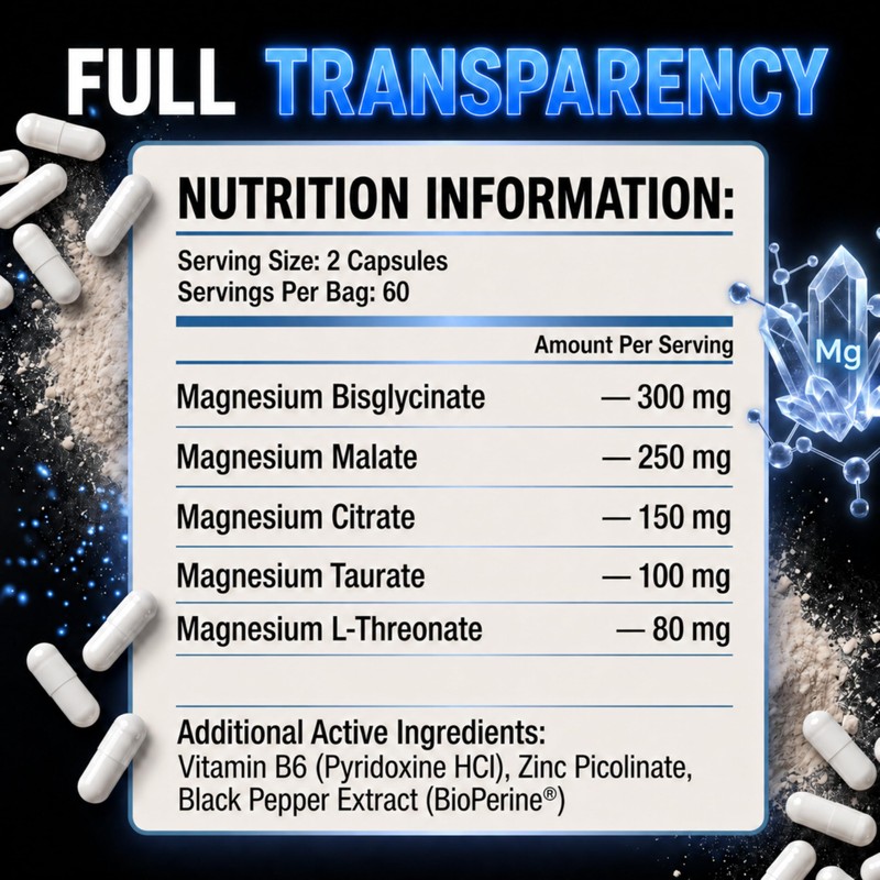 Puretrex Magnesium Glycinate 8 in 1 Complex, High Absorption Magnesium