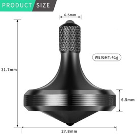 CHEETOP Trompos de Metal de Acero Inoxidable, Juguetes de Descompresión para Adultos, Juguete Gyro de Escritorio EDC, Tiempo de rotación prolongado, más de 8 Mins (Pro MAX-Negro)