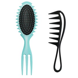 Curly Hair Brush Kit Brush Curl Comb Curl Brush Highlight Comb Wide Tooth Comb Padded Tooth Comb for Men and Women Salon Curl Brush Coarse Tooth Comb