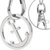 com-four® Metal Keyring with Carabiner and Shopping Trolley Token with