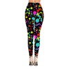 Rantanto Soft Cat Kitten Meow Funny Ladies Leggings,Neon Splatter,Large