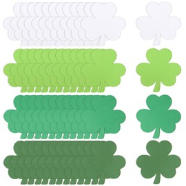 MixTeach 72 Pcs Foam Shamrocks St. Patrick's Day Shamrocks Shaped Foam Cutouts 6 Inch Clover Foam Die cuts for Irish St. Patrick's Day Party, Kids School Craft Projects, Bulletin Board Decorations