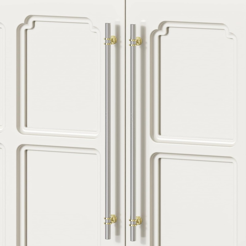 Rergy 10 Pack 10 Inch Brushed Nickel and Gold Cabinet