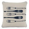 SARO LIFESTYLE Naviguer Collection Oars Throw Pillow Cover, 18", Navy
