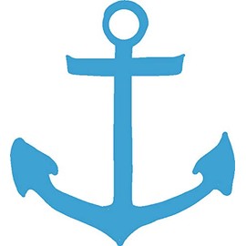 hBARSCI Anchor Vinyl Decal - 5" - Die-Cut Sticker -for Cars, Trucks, Windows, Laptops, Tablets 3.0 mil Thick Vinyl - Sky Blue