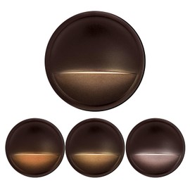 WOMINGYOUWO LED Low Voltage Deck Lights Outdoor Waterproof,6-Pack 3CCT Deck Lighting Fixtures Landscape Step 12V-24V AC/DC Die-cast Aluminum Housing Fence Lamp Wired 2700K/3500K/5000K (Brown)