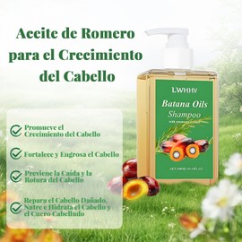 Aceite de Batana Shampoo con Romero, Nutrición y Rejuvenecimiento para Suavidad y Volumen, Reduce la Caída del Cabello, para Hombres y Mujeres