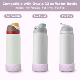 Silicone Boot for Owala Water Bottle 32 oz, Anti-Slip Protective Sleeve for FreeSip/Twist/Flip Stainless Steel Water Bottles Accessories
