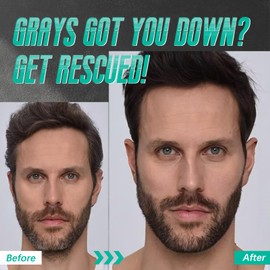 Black Beard Dye Shampoo for Men, Herbal Grey Reducing Mens Black Beard Mustache Color Shampoo 3 in 1 Simpler, Easy Application Natural Effect Safe & Gentle, 200ML