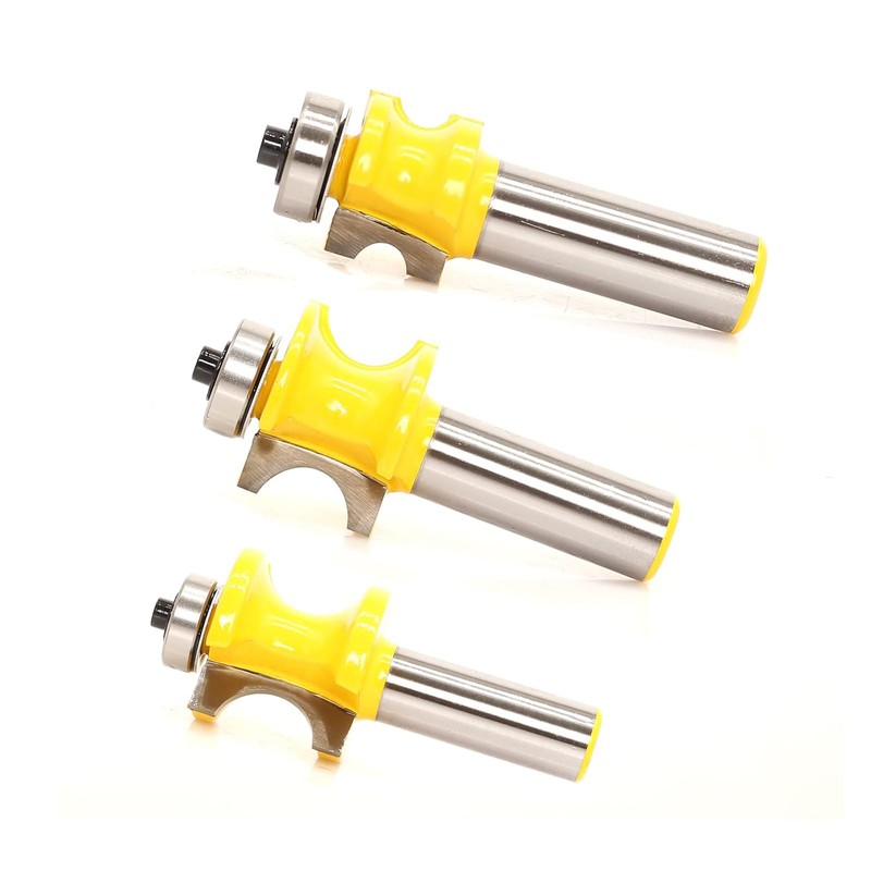 Sinoprotools Bullnose Bead Router Bits, 1/2-Inch Shank 3 Bits Set,