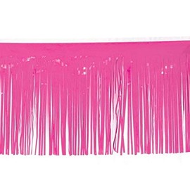 TCDesignerProducts Pink Vinyl Fringe, 15 Inches x 10 Feet, Parade Float Decoration, Parade Float Decorations for Trailer Or Golf Cart, Fringe Garland for Parties and Parades