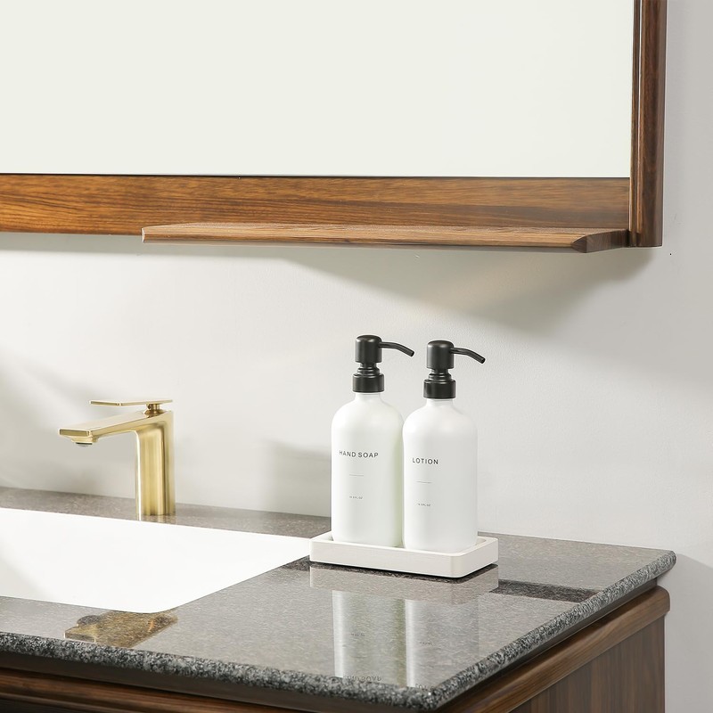 Prus Waso White Soap Dispenser Set, Contains a Bathroom Hand
