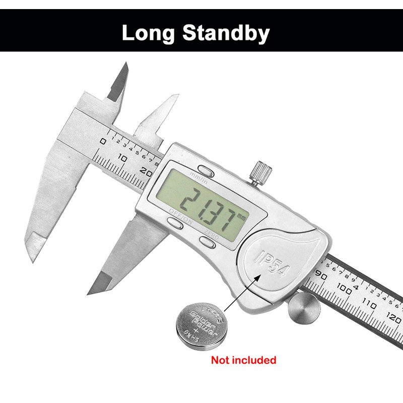 NORTOOLS Caliper Digital Caliper 150mm/6" Acero inoxidable IP54 Impermeable Micrómetro