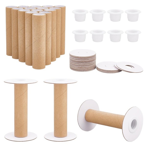 PH PandaHall Set of 16 Empty Paper Thread Spools Wire