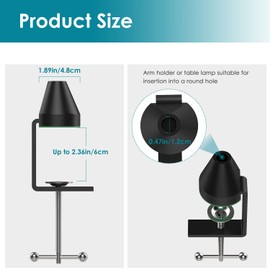 Table Mount Clamp for Mic - Boom Arm Clamp for Microphone Arm Stand with Adjustable Screw, the Maximum Gap is 6cm/2.36 inch inch