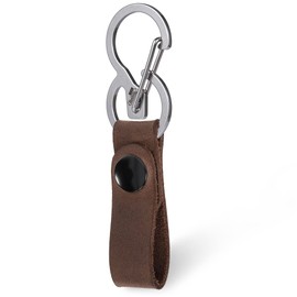 [KeyUnity] KS03 Keychain, Genuine Leather Key Chain, Men's, Lightweight, Removable, Quick Install Key Chain, Gift, Stainless Steel Key Chain + Genuine Leather Keychain Connection (Weight 20g)