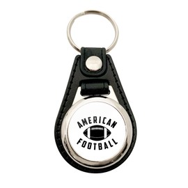 huuraa Keyring American Football Ball Gift Pendant Shopping Trolley Token American Football Gift Idea, Metal with faux leather, Unit size