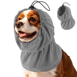 Nanaki Anti- Sunburn Dog Ear Cover, Cooling Snood for Hot Days,Grey,S