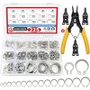 225Pcs External Retaining Rings Snap Rings Assortment Kit, 304 Stainless
