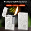 Metal Lighter, Dragon Relief Design, Side Wheel Frosted Lighter, Refillable