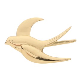 IMIKEYA 3D Golden Bird Wall Art Decoration: Hanging Brass Swallow Ornament Vintage Metal Flying Bird Sculpture for Home Living Dining Room Decor 3.7 * 2.5inch
