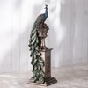 Veronese Design 13 5/8 Inch Peacock Perching On Column Vase