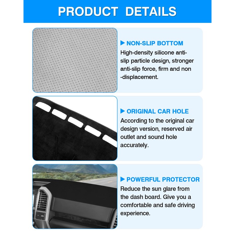 Autorder Dashboard Cover Mat for 2018-2021 Ford Expedition Accessories Dash