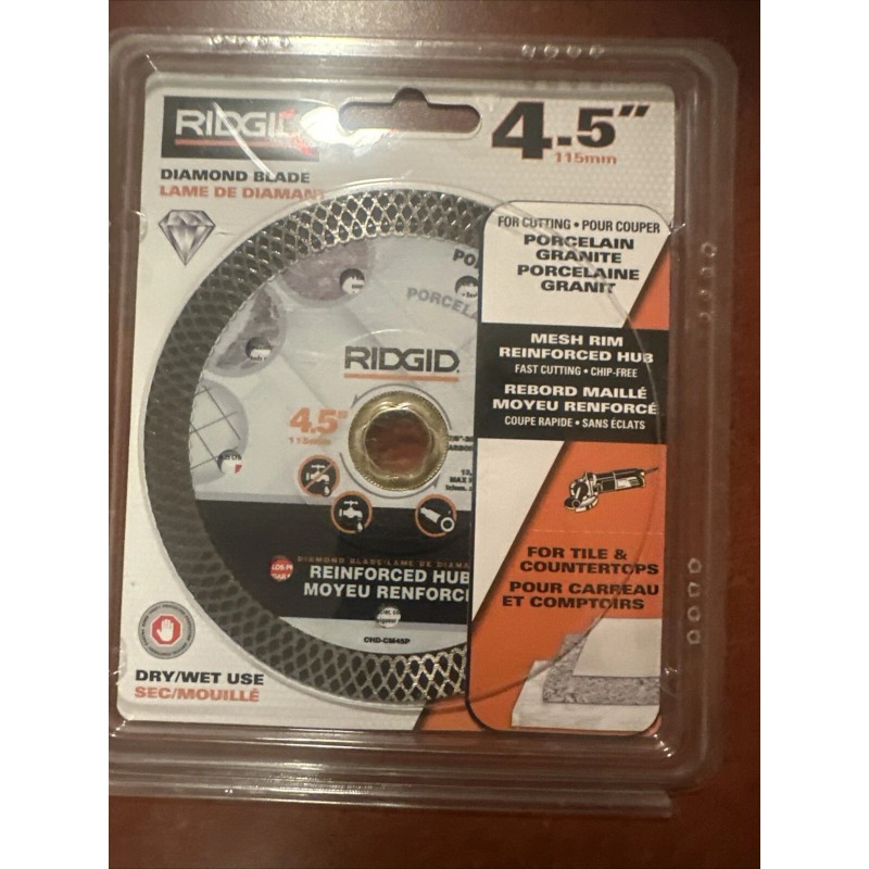 RIDGID 4.5-inch Continuous Rim Diamond Blade with Mesh Rim Brand