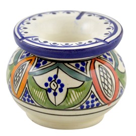 Moroccan Ceramic Ashtrays Hand Made Smokeless With Vivid Colors Patio Indoor Outdoor Decor