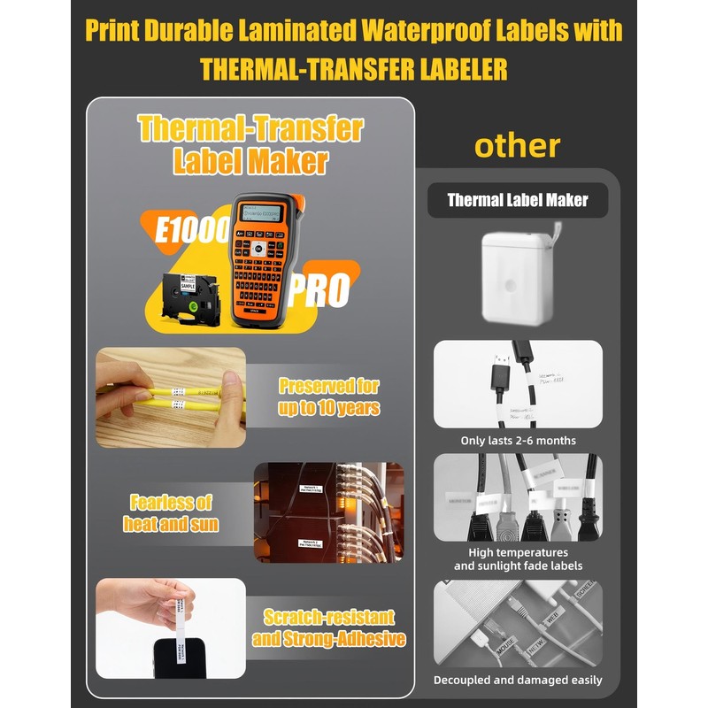 VolenGo Label Maker Machine with-Tape, Heat Shrink Label Maker Waterproof-Labels,