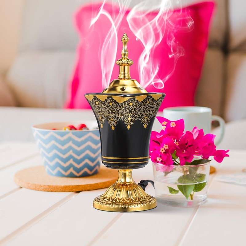 MAGICLULU Electric Incense Burner Ceramic Iron Censer with Middle Eastern