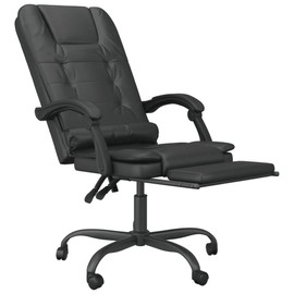 CHARMMA Massage Reclining Office Chair Black Faux Leather-5710