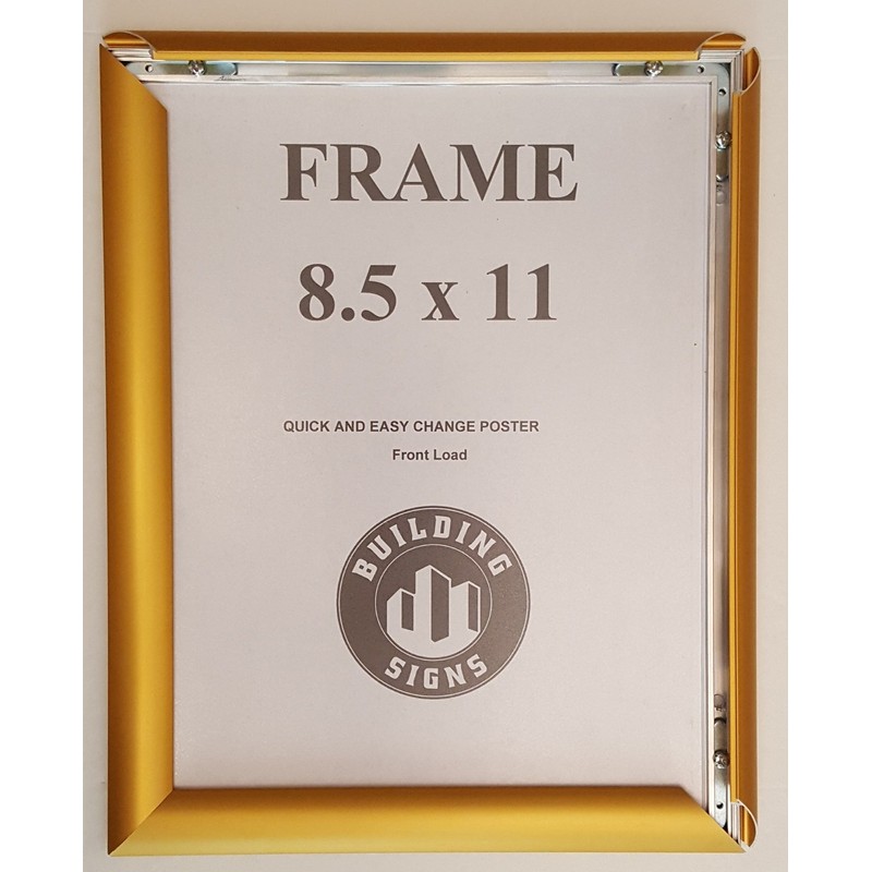 Gold Snap Poster Frame/Picture Frame/Notice Frame 8.5 x 11 Front