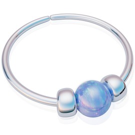 Tiny Blue Opal Nose Ring – Thin 24G 7mm nose piercing hoop – 925 Sterling Silver Nose Piercing – Light Blue 2mm Opal - Dainty Gift Wrapped Ready Purchase