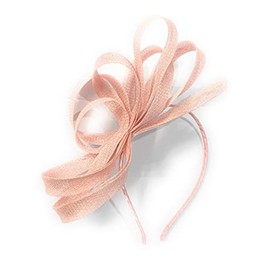 Caprilite Vegan Sinamay Fascinator Headband Wedding Hoop Ladies Day Ascot Races (Peach)