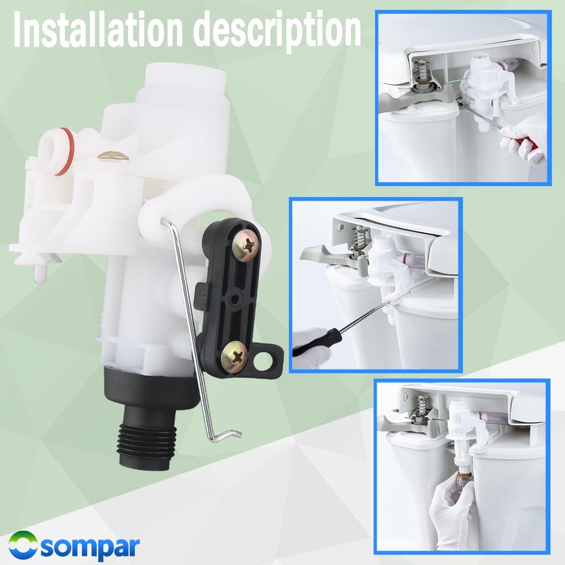 Osompar 31705 RV Toilet Water Valve Kit Compatible with Thetford