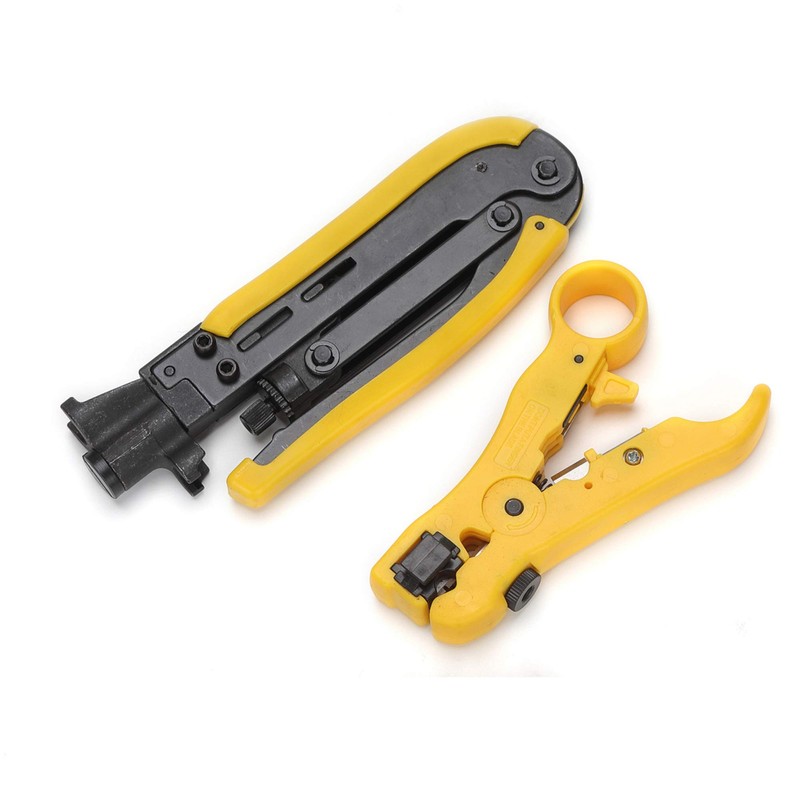 TLS.eagle F Compression Tool Coax Cable Crimper Kit, Adjustable RG6