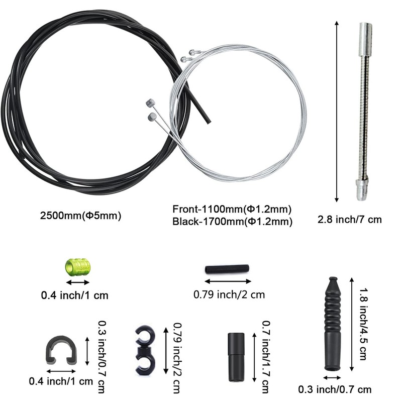 Bicycle Brake Cable Set of 2 Universal Cable Housing Kit