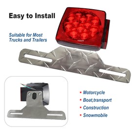 FBJTDQ FBJTDQ Trailer License Plate Bracket Frame- Aluminum Heavy-Duty Bracket Holder for Trucks, Trailers, RVs, Boats, 1 Pack Universal License Plates with Mounting Screws, Caps