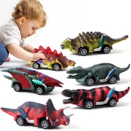 Dinosaur Toy Pull Back Cars,6 Pack Dino Toys for 3 4 5 6 Year Old Boys Girls and Toddlers,Dinosaur Games with Set,Best Christmas Birthday Festival Gifts for Kids for Kids 4 5 6 Years.
