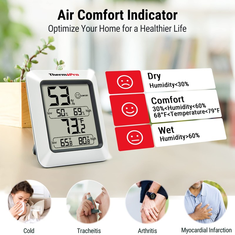 ThermoPro TP50 Digital Hygrometer Indoor Thermometer Room Thermometer and Humidity